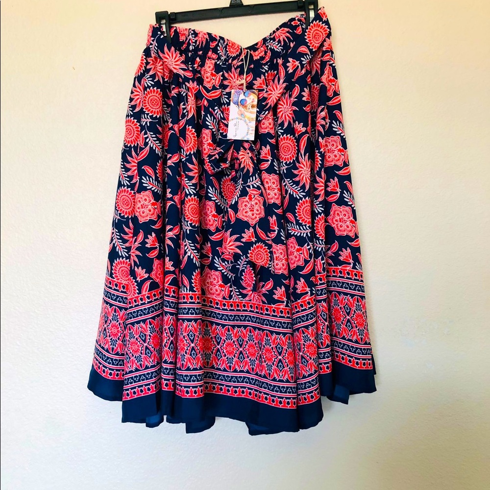 Size XL colorful belted skirt